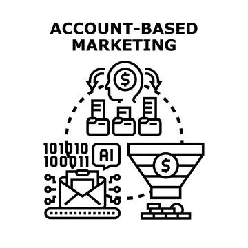Account based marketing strategy generating lead generation Stock Illustration