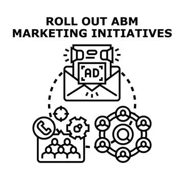 Account based marketing strategy launching successful initiatives Stock Illustration