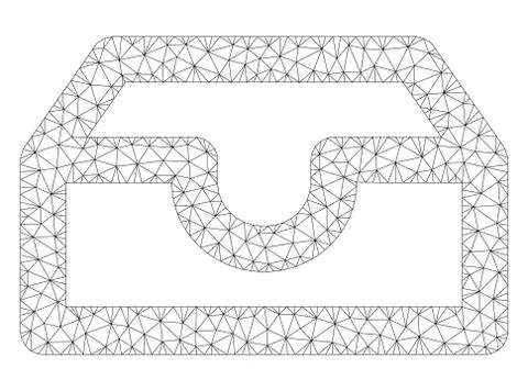 Account Box Polygonal Frame Vector Mesh Illustration 스톡 일러스트