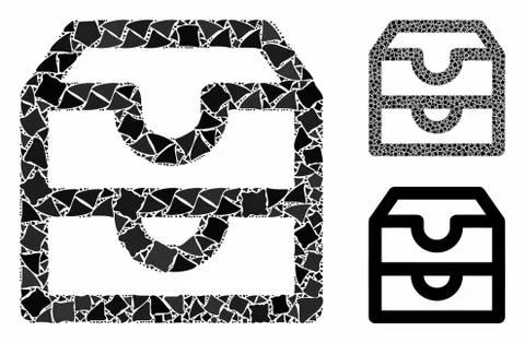Account boxes Mosaic Icon of Bumpy Elements イラスト素材