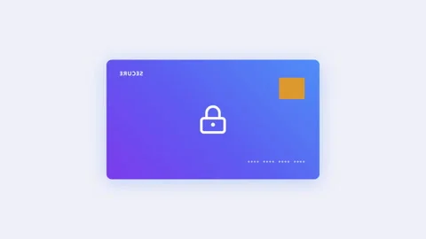 Account Card Secure Flip Animation for Digital Payment Safety and Protected.. Stock Footage 336944322