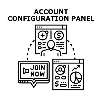 Account configuration panel vector concept Stock Illustration