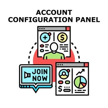 Account configuration panel vector concept Stock Illustration