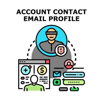 Account contact profile email with data protection イラスト素材