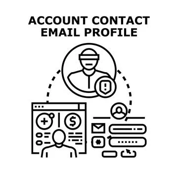 Account contact profile email with data protection Stockillustratie