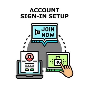 Account creation sign up user registration process Stock Illustration