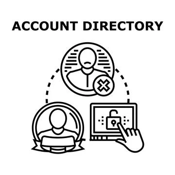 Account directory management with user access concept Stock Illustration