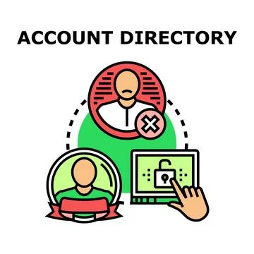 Account directory management with user access concept Stock Illustration