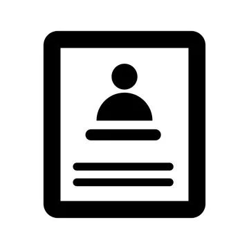 Account, document, profile icon. Black vector graphics. Stock Illustration