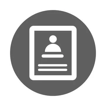 Account, document, profile icon. Gray vector graphics. Stock Illustration