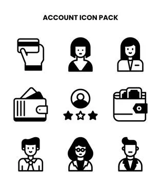 Account DuoTone Bundle Icons Pack Stock Illustration