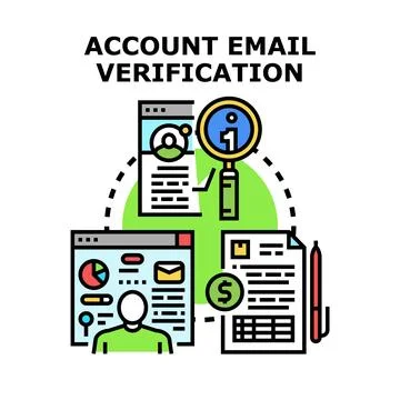 Account email verification and data security concept Stock Illustration