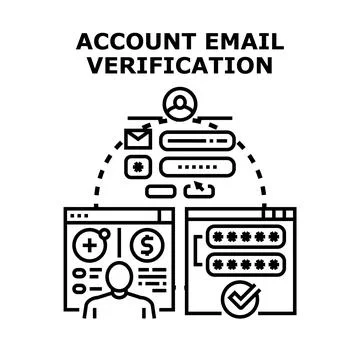 Account email verification sign up registering concept Illustrazione stock