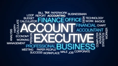 Account executive animated word cloud. Kinetic typography. Stock Footage 105018755