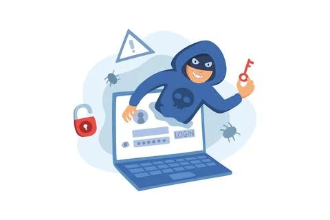 Account Hacking Stock Illustration