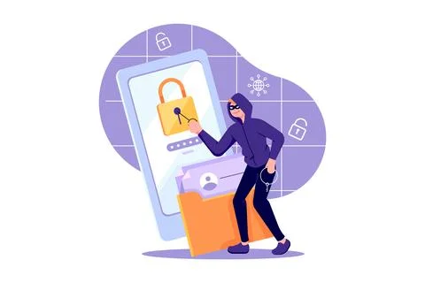 Account Hacking Stock Illustration