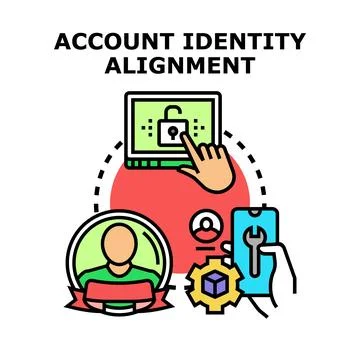 Account identity alignment for secure digital access Stock Illustration
