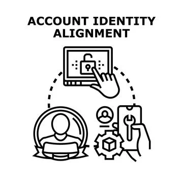 Account identity alignment for secure digital access Stock Illustration