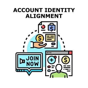 Account identity alignment strategy vector concept Stock Illustration
