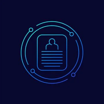 Account info or personal data icon, linear design 库存插图