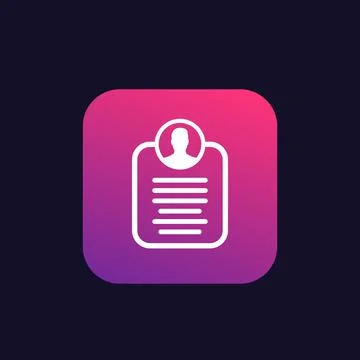 Account info, personal data vector icon 스톡 일러스트
