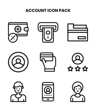 Account Line Graphics Icons Pack Stock Illustration