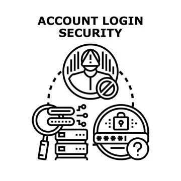 Account login security concept for digital protection Stock Illustration