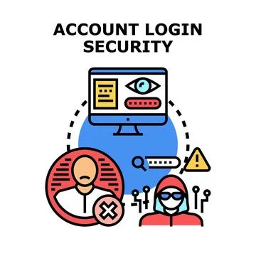 Account login security concept protecting digital data from cybercrime Stock Illustration