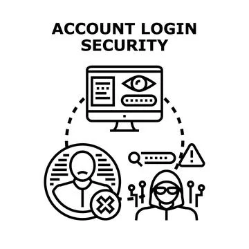 Account login security concept protecting digital data from cybercrime Stock Illustration