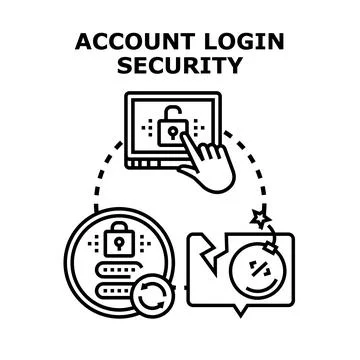Account login security protecting digital data concept Stock Illustration