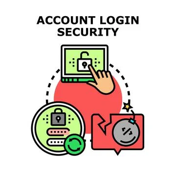 Account login security protecting digital data concept Stock Illustration