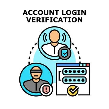 Account login verification concept for online security Stock Illustration