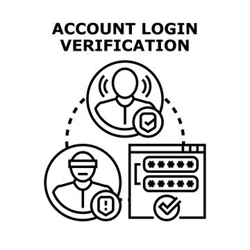 Account login verification concept for online security Illustrazione stock