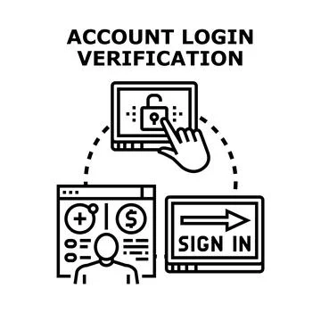Account login verification security process concept Stock Illustration