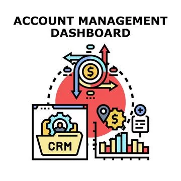 Account management dashboard for business optimization processes Ilustração Stock