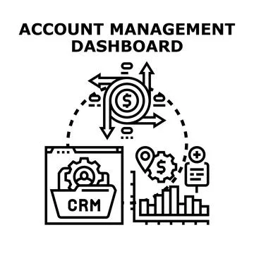 Account management dashboard for business optimization processes Ilustração Stock
