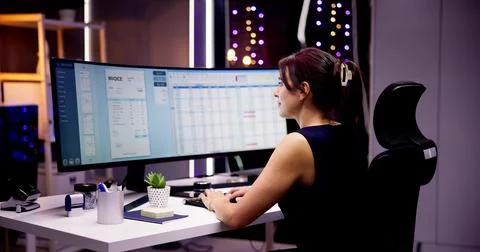 Account Manager In Office Coding Foto stock
