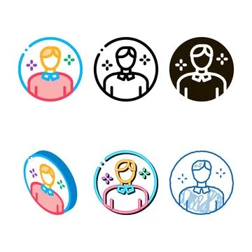 Account manager stylized icon vector outline symbol Stock Illustration