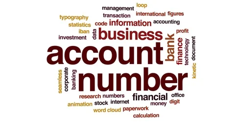 Account number animated word cloud. Kinetic typography. Stock Footage 111474750