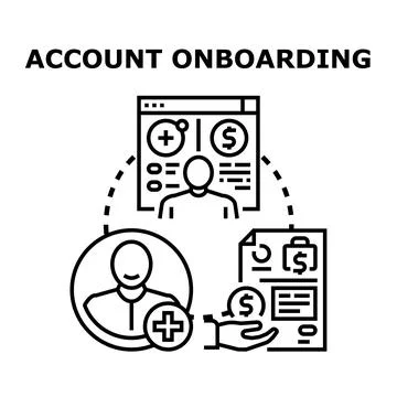 Account onboarding process creating new user profiles Stock Illustration