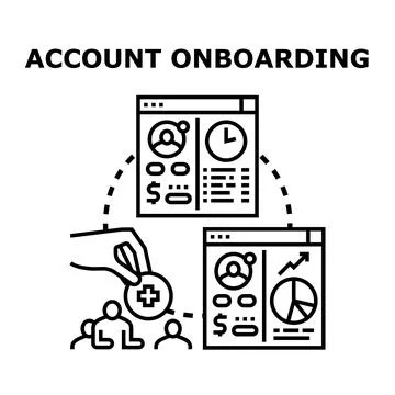 Account onboarding process for new users and employees Stock Illustration