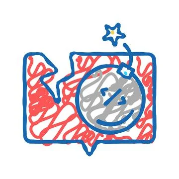 Account or program hacking icon doodle illustration Illustrazione stock