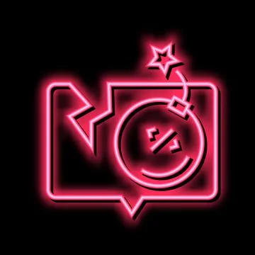 Account or program hacking neon glow icon illustration Stock-Illustration