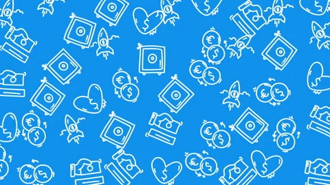 Account pattern account pattern background illustrates money rockets safes and d Video stock 322682002