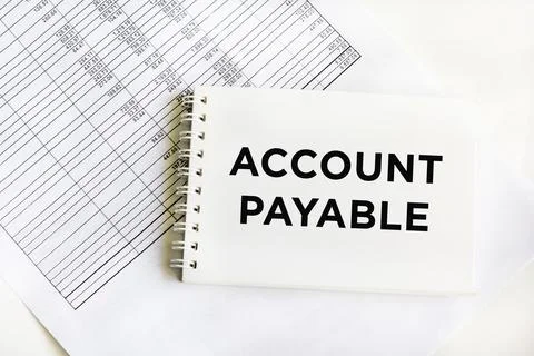 ACCOUNT PAYABLE text on notebook with chart Stock Photos