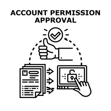 Account permission approval process concept vector illustration Stock Illustration
