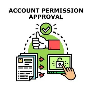 Account permission approval process concept vector illustration Stock Illustration