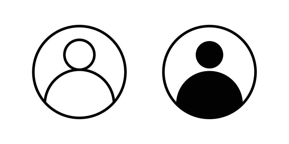 Account profile icon vector concepts, line and silhouette style イラスト素材
