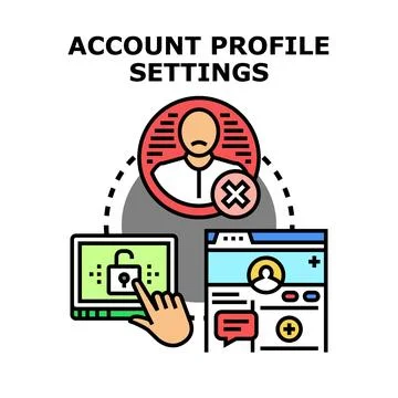 Account profile settings management concept Stock Illustration