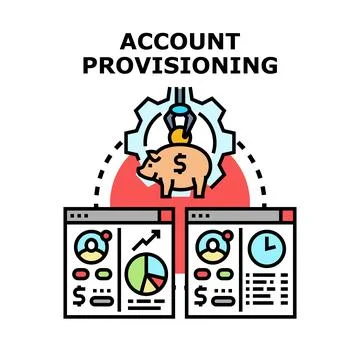 Account provisioning process managing user financial data Stock Illustration